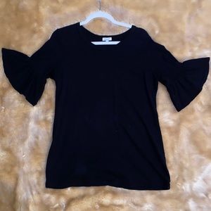 APeainthePodSplendid Black Flutter Sleeve Top Sz M